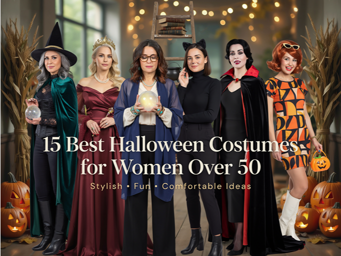 15 best Halloween costumes for women over 50 featuring elegant witch, vampire and classic costume ideas